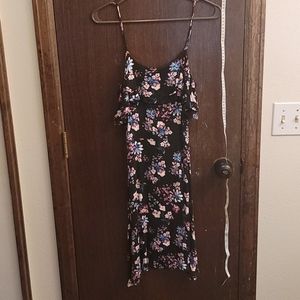 XS black floral dress